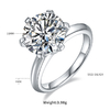 Light Arm T Home Six Claw S925 Silver Plated Platinum Moissanite Diamond Women's Ring 5.0 Carat D-Class 1